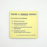 You're A Terrible Driver - Sticky Notepad (50 Sheets) 3”x3” Sticky Notes