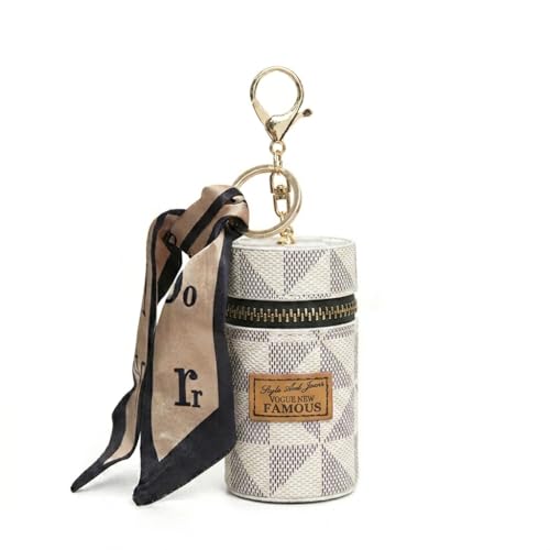 Mini bolsa balde vintage pingente simples envelope de batom vintage bolsa feminina pequena carteira porta-chaves portátil elegante mini armazenamento batom estojo para moedas (branco)