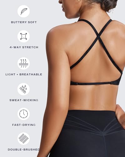 Image of Aoxjox Women's Workout Sports Bras Fitness Metamorph Sienna Twist Bra Yoga Crop Tank
