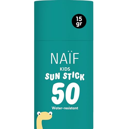 Naïf - Stick solare per bambini - SPF 50 - Dai 3 anni - Protezione UVA e UVB - Resistente all'acqua - Dermatologicamente testato - Senza microplastiche - Senza...