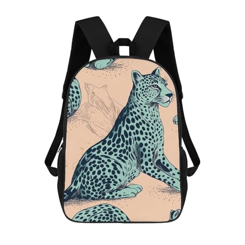 DJUETRUI Backpack for Women Men Laptop Backpack Peach Cheetah Pattern Casual Daypack Work Travel Computer Backpack