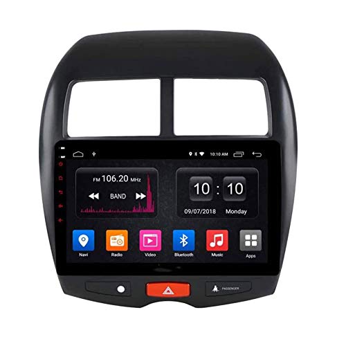 Navigazione GPS per auto Lettore video Radio TV, Autoradio Sistemi multimediali Android con controllo del volante Stereo Bluetooth, Touch screen da 9 pollici, Per Mitsubishi ASX 2011-2015