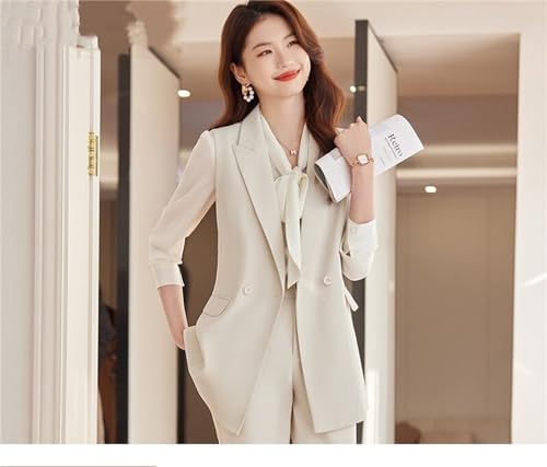 2 Piece Women Sleeveless Career Suit Formal Wear Women Vest Office Summer Ladies Suit Set 6