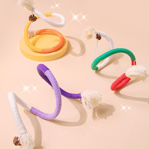 kaiyaya 3 Stück Katzenminze Beißseil Spielzeug,Cat Toyskatzenbeißseil Kauspielzeug Cat Toys Katze Mit Katzenspielzeug Interaktives Ür für Katzen Zahnpflege und Gegen Mundgeruch(Rot,Lila,Orange)