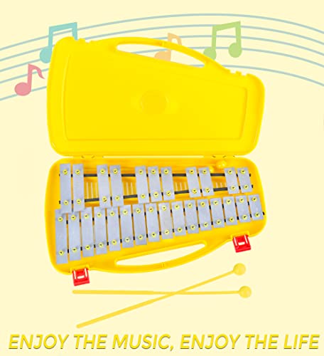 Eastrock Professional Glockenspiel, 27 Notes Xylophone For Kids With Case Two Mallets, Music Teaching, Gifts, Perfectly Tuned Instrument #TOP6