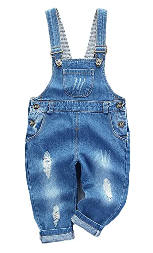 Ladyful Baby Kleinkind Jungen Mädchen Latzhose Jeans Hosen Overall Lange Jumpsuit (Stil 4, 80) Cover
