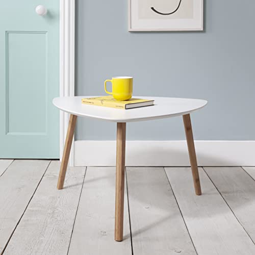 Noa and Nani Malme Extra Large Side Table in Classic White and Natural Pine