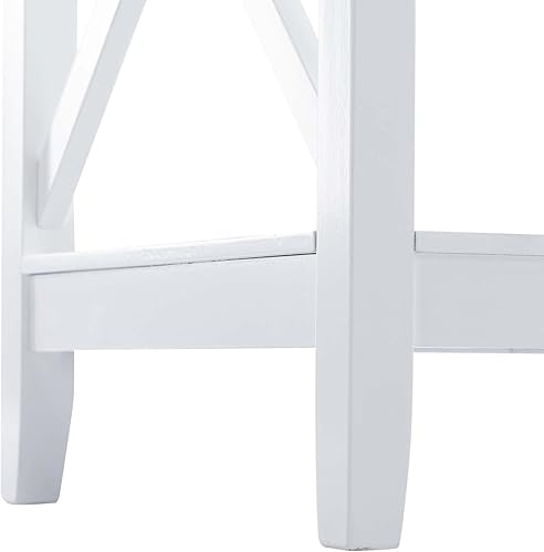 Miniatura 5 de Duhome X-Design - Mesitas de noche blancas versátiles con estante de almacenamiento, mesita de noche cuadrada de madera con travesaño para sala de