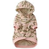 Pet Passion Rocky – The Original Lightweight Hooded Tee 100% Organic Cotton Dog Hoodie Pet Coat Sweater for All Sized Dogs, Pink Camo, X-Small (5-12 lbs)