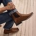 J's.o.l.e Ankle Cowboy Boots for Men Square Toe Chelsea Boots Mens Casual Retro Stylish Boots Brown US 11