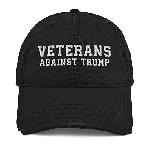 Veterans Against Trump Retro Flag Anti Trump Dump 45 2020 Distressed Baseball Hat Black