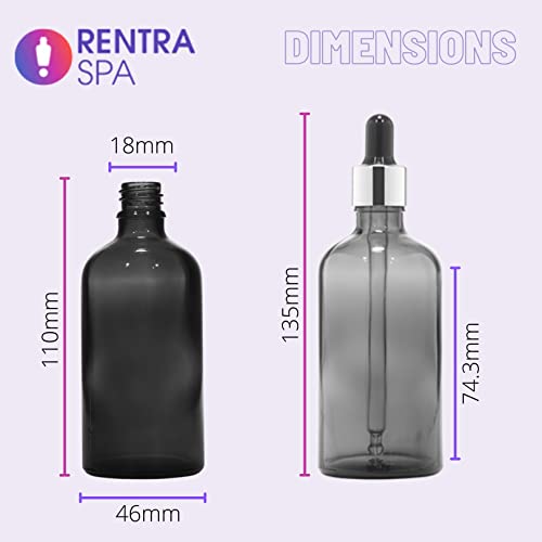 Image of 100ml Amber Round Frosted Glass Bottle + Glass Dropper + Gold Ring + White Silicon Teat