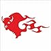 JINTORA Sticker - Adesivo - Adesive da Auto - Bull Fuoco - 149x81mm - JDM - Die Cut - Rosso