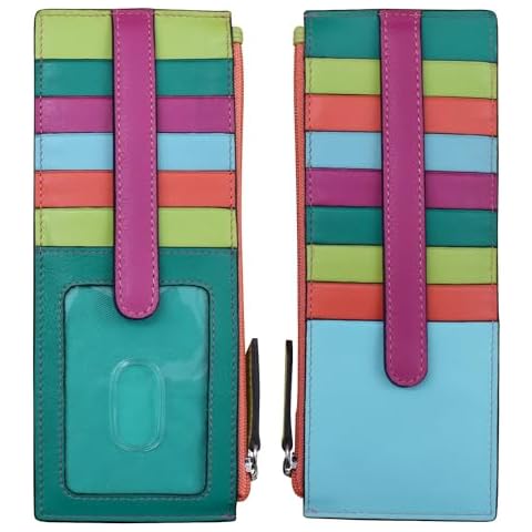 ili New York 7800 Leather Card Holder with RFID Blocking Lining (Paradise Multi) Cover