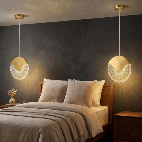 Image of Lampmaster Oval Lumiround Pendant Light with Warm Glow | Decorative Ceiling Lamp | Gold Finish | Adjustable Height | Perfect for Bedroom, Living Room & Dining Area, Home & Office | 1 Year Warranty