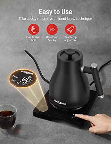 Image of Electric Kettle Temperature Control, 1.7L 1500W Electric Tea Kettle with 13 Temperature Settings, Strix Thermostat, LED Display&Touch Control, Auto Shut-Off Protection, Boil Dry Protection