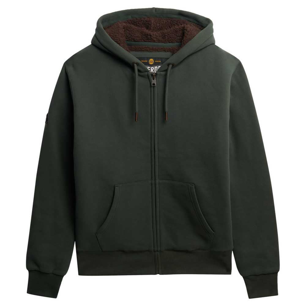 Superdry Borg Lined Full Zip Sweatshirt L Green