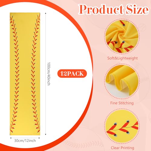 Tujoe 24 Pcs Sport Gifts, Includes 12 Pcs Cooling Towels 40\"x12\" Workout Towels, 12 Portable Fan Mini Handheld Fan for Team Gift Sport Party Favors, Battery Not Include(Yellow,Softball)