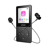 16gb MP3 Player mit FM Radio, Tragbarer Musikplayer Diktiergerät zum Laufen, Verlustfreier Digitaler Audioplayer mit Kopfhörer, Erweiterbar auf bis zu 128GB Schwarz