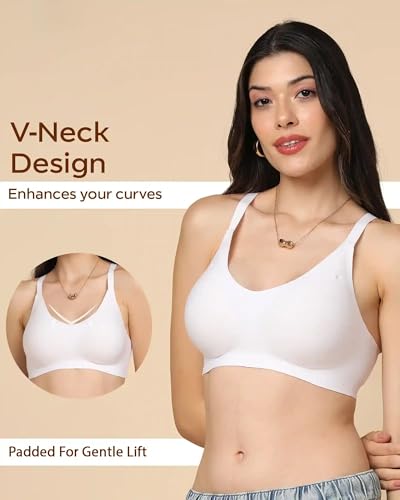 Image of Tweens Cotton Padded Bonded Bra for Women | Full Coverage Wire-Free Bra | Seamless No-Dig Comfort | Breathable Cotton | Elastic-Free Bottom Band & Side Wings | Pack of 1