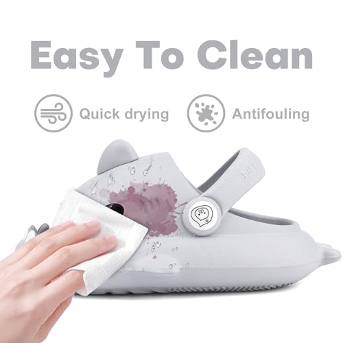 Image of Kids Shark Cloud Slides | Boys Girls Slip On Sandals | Toddler Beach Slippers | Youth Fish Flip Flops Pool Shower Shoes