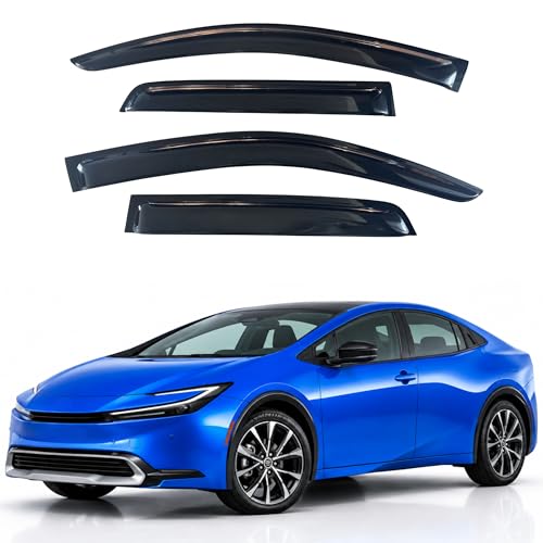 Image of IG Window Visors Fit for 2023-2026 Toyota Prius, Out-Channel Rain Guards Vent Wind Deflectors 4PC, Car Accessories for 23-26 Prius Prime