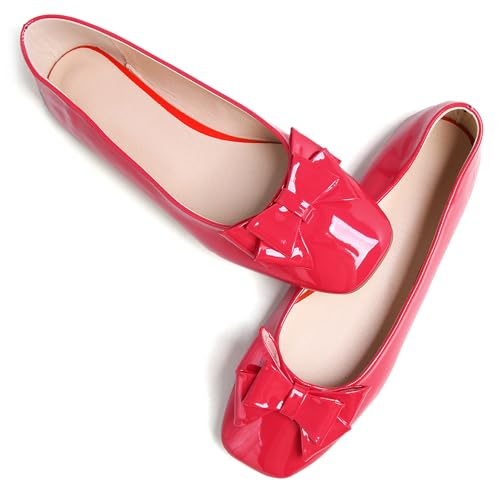 Image of Dear Time Women's Casual Foldable Ballet Flats Square Toe Ballerina Flats Shoes Comfortable