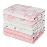 GLLQUEN BABY Receiving Blanket Boy Cotton Muslin Swaddle Blankets Girl Newborn Squares Breathable & Soft Thin Baby Blankets Cloths Double Absorbent Infant Swaddling Wrap - 6 Pack (Rosebud)