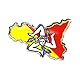 4R Quattroerre.it 32113 3D Aufkleber Sizilien Trinacria Sticker HQ, 69 x 46 mm, gelb und rot