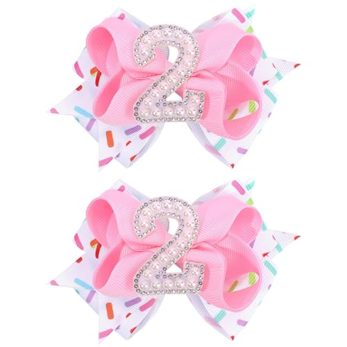 Juego de 2 pinzas para cabello bebé niñas cumpleaños miniatura 1