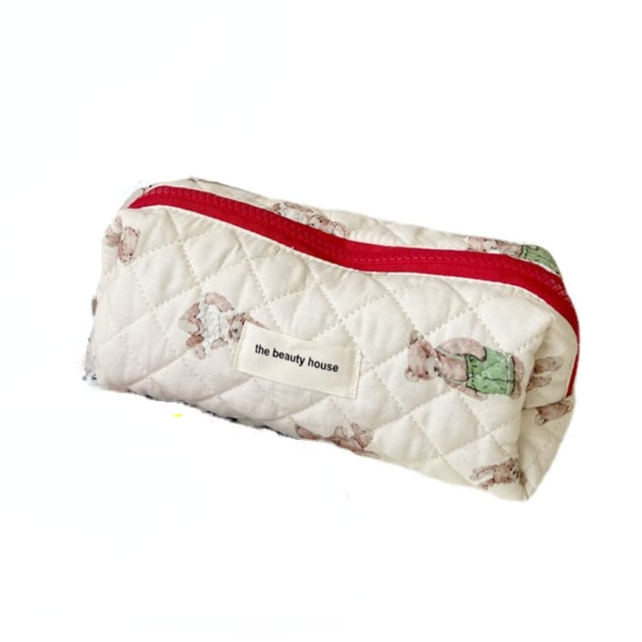 Miniatura 7 de Bolsa de maquillaje Kawaii linda bolsa de cosméticos de felpa japonesa estética peluda bolsa de artículos de tocador con diseño de oso de hadas,