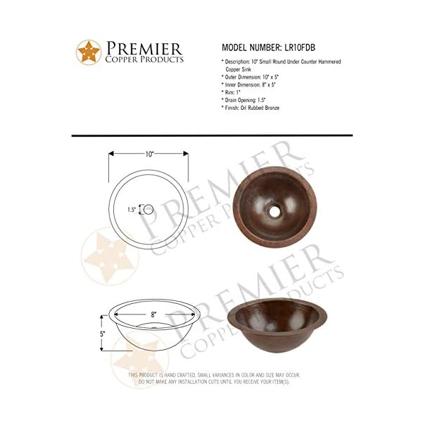   Premier-Copper-Products-LR10FDB-10-Inch-Round-Under-Counter-Hammered-Copper-Bathroom-Sink-Oil-Rubbed-Bronze