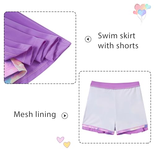 Image of Girls Tankini Swimsuit Mermaid Bathing Suits Criss-Cross Strap Adjustable Summer Beach Two Piece Swimwear Size 4-12