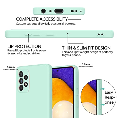 Vanjua [2 Pack] For Samsung Galaxy A52 Case, Galaxy A52S 5G Case, Stylish Silicone Slim Full-Body Protective Cover For Galaxy A52 / A52S Phone Case (Violet+Light Cyan) #TOP4