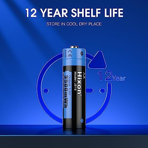 Hixon Rechargeable AA Batteries and LCD Charger,8x3500mWh Rechargeable AA Lithium 1.5V Batteries,Constant Output,Max 3A Current,1600Cycles,Fits for Blink Camera VR/Xbox Gaming Controller. — view 8