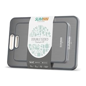 Titanium Cutting Board Double Sided Food Grade, Pure Titanium/PP for Kitchen, Cutting Board Easy to Clean[15.5”*10.5”+12”*8.5”]