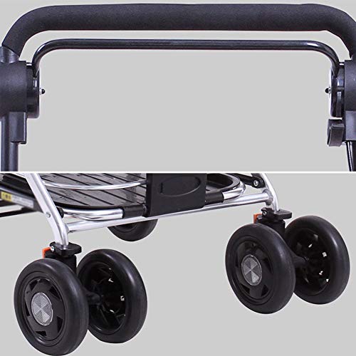 ZHAOHUI Einkaufstrolley Faltbar Universalrad Wagen Alter Mann Mit Sitz Mit Bremse Supermarkt Multifunktion, 2… – Bild 8