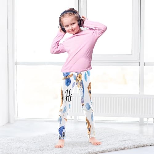 Toddler Girls Leggings Printed Yoga Pants Leggings Watercolor Funny Owls for Kids4