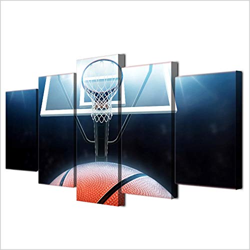 Impresiones sobre lienzo HD de cancha de baloncesto con estructura modular 4