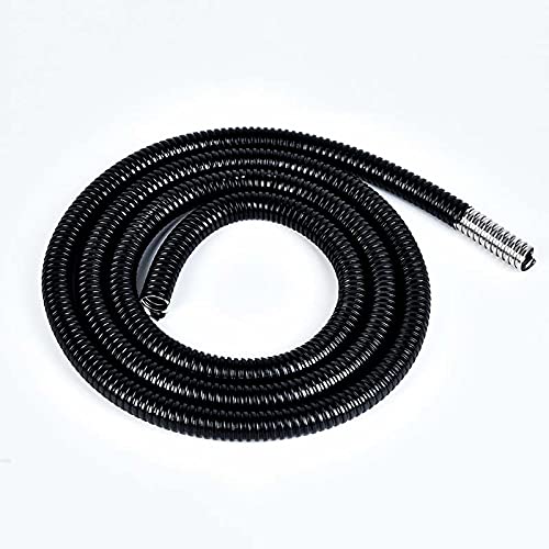 HIXISTO Cable Sleeves，Cubre Cables Manguera de Metal recubierta de plástico Negro de 5 m de Longitud Protector de Manga de la línea de la línea del Cable Flexible Corrugado Organizador Cables