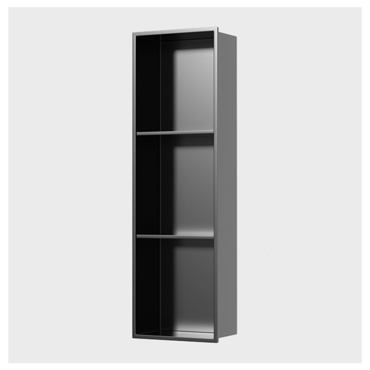 ZBJDX Seamless Shower Caddy Recessed Shower Niche 304 Stainless Steel Bathroom Shelf Wall Built-in Shelf Finished Product Black