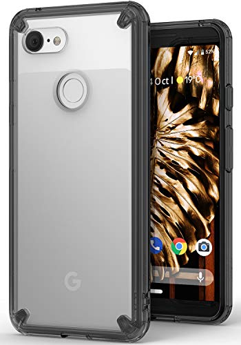 Ringke Fusion Designed for Google Pixel 3 Case Clear Transparent PC Back TPU Bumper Raised Bezels Scratch Protection Natural Form Cover for Pixel 3 - Smoke Black