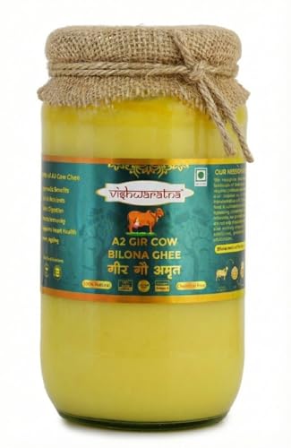 Image of Vishwaratna Premium A2 Gir Cow Cultured Desi Ghee from Braj Farm 250 ml| Vedic Bilona Two Way Churned | Indian Gir Cow Ghee, Pure A2 Ghee, Natural & Healthy, Non-GMO | Lab Certified-Pack of 1