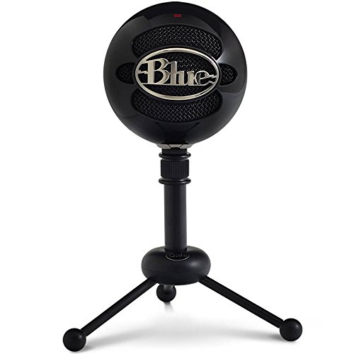 Blue Snowball USB Microphone with Two Versatile Pickup Patterns and Stylish Retro Design for Recording Streaming & Podcasting on PC & Mac Gloss Black