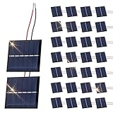 QSJQllo 30 PCS Small Solar Panels,Mini Solar Panels 3V 120MA,Solar Cell,Solar Power System,Solar Panel System,DIY Solar Panels Kits,Small Solar Panel 60x55 mm for Solar Light Phone Charger Flashlight