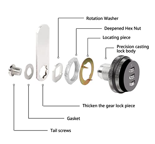 Yaodhaod Combination Cabinet Cam Lock, Password Coded Cabinet Drawer Lock, Security Locks For Cabinet Deposit Box Mailbox Office File Storage Cabinet (1-1/8 Inch, Black) #TOP3