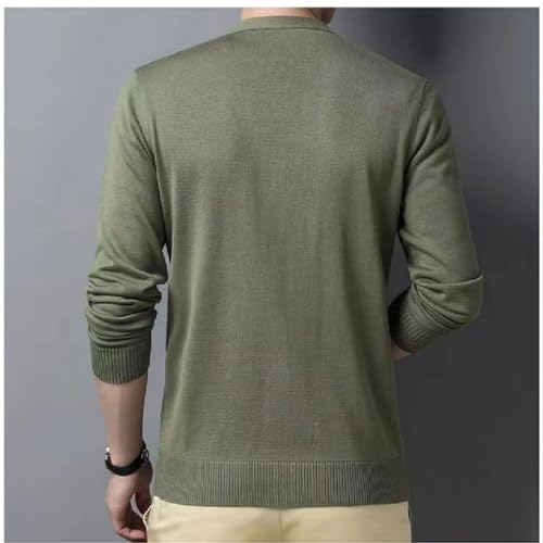 Men's V-Neck Long-Sleeved Business Casual Button Sweater Cardigan Winter3