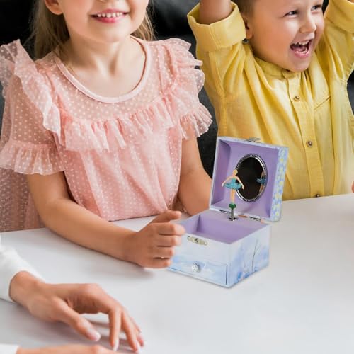 Joyero musical para niñas con bailarina y cajón extraíble de madera 4