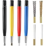 8 Pieces Scratch Brush Pen Set, Pen Style Prep Sanding Brush With Steel, Brass, Fiberglass, Nylon...