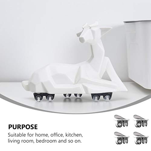BESPORTBLE Rodízios de plástico forte com 4 peças, mini autoadesivos, rodízios não giratórios para c